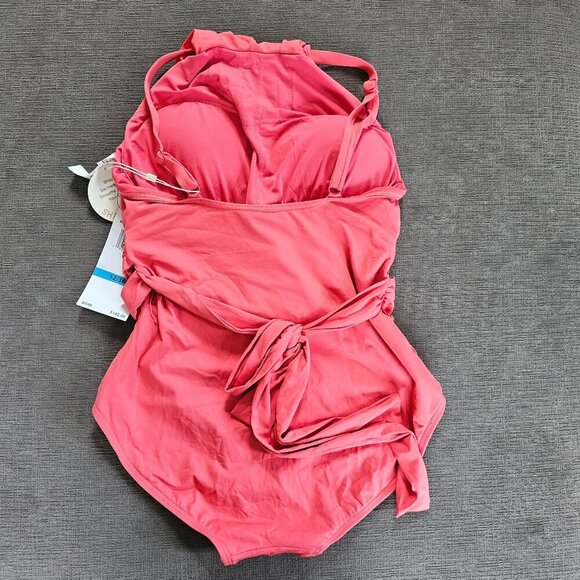 Contours By Coco Reef Bloom Iconic Belted High Neck One Piece Swimsuit Size 12 - Picture 4 of 10